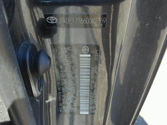 JTKDE177660082359 - 2006 TOYOTA SCION TC 灰色 照片 10