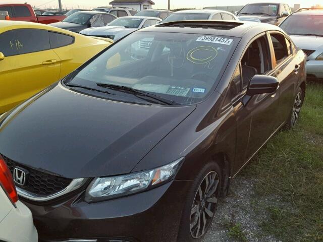 2HGFB2F95EH527249 - 2014 HONDA CIVIC EXL 棕色 照片 2