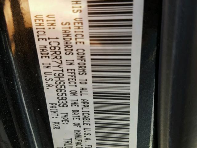 1C6RR7YT9HS565939 - 2017 RAM 1500 REBEL შავი ფოტო 10