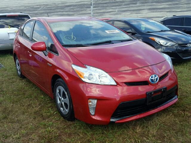 JTDKN3DU5D5565362 - 2013 TOYOTA PRIUS RED photo 1