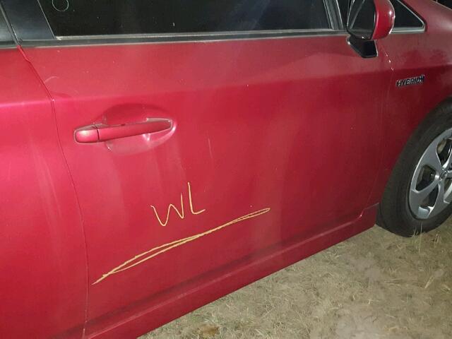 JTDKN3DU5D5565362 - 2013 TOYOTA PRIUS RED photo 9