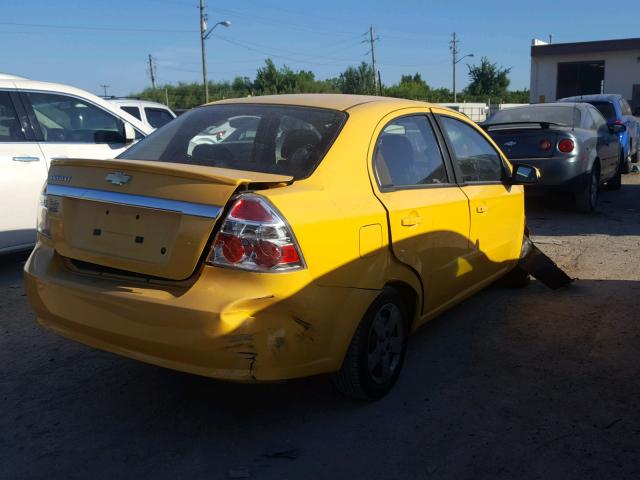 KL1TD5DE8AB077121 - 2010 CHEVROLET AVEO LS YELLOW photo 4
