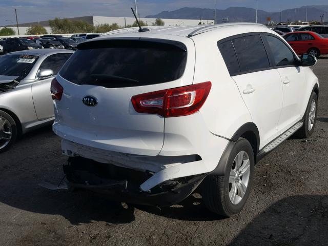 KNDPB3A29D7521001 - 2013 KIA SPORTAGE B WHITE photo 4