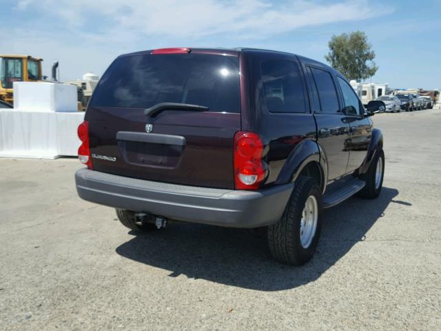 1D4HB38N64F184591 - 2004 DODGE DURANGO ST MAROON photo 4