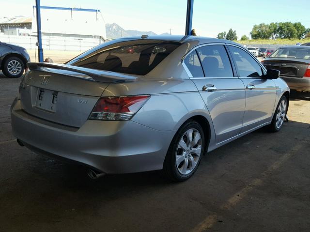 1HGCP36848A042024 - 2008 HONDA ACCORD EXL SILVER photo 4