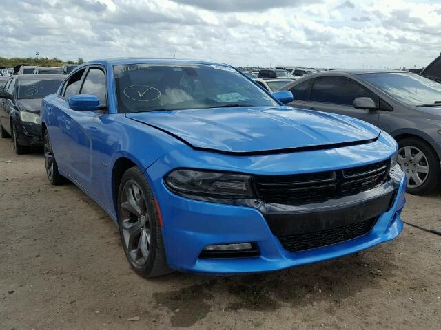 2C3CDXCT2FH918289 - 2015 DODGE CHARGER BLUE photo 1