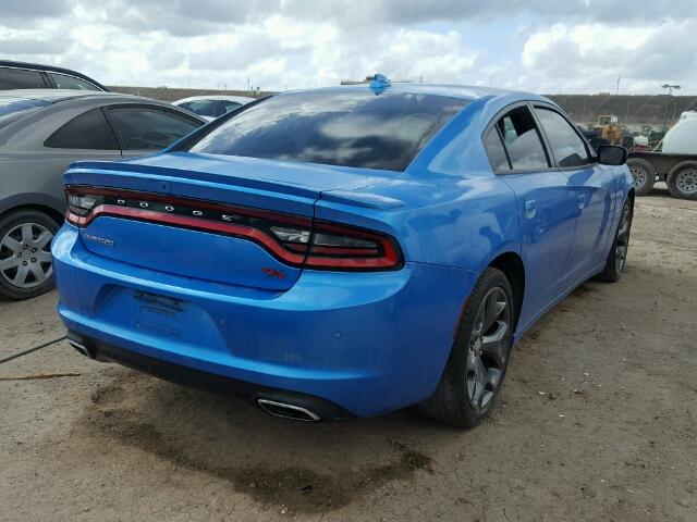 2C3CDXCT2FH918289 - 2015 DODGE CHARGER BLUE photo 4