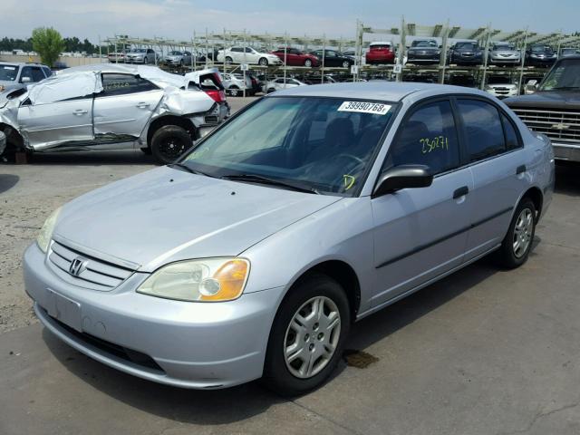 1HGES15201L053976 - 2001 HONDA CIVIC DX SILVER photo 2