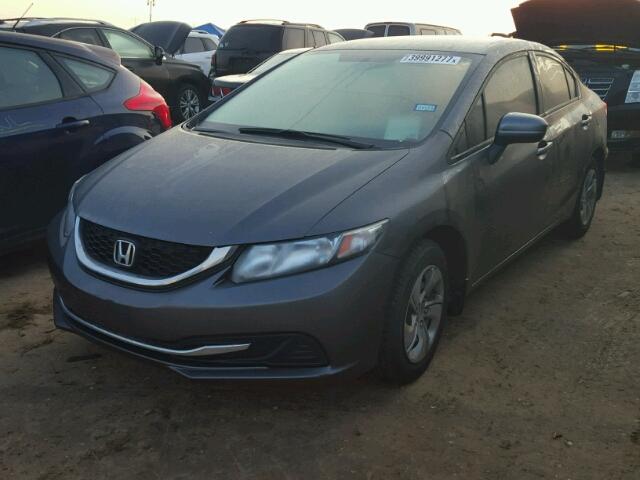 19XFB2F54EE033567 - 2014 HONDA CIVIC LX GRAY photo 2