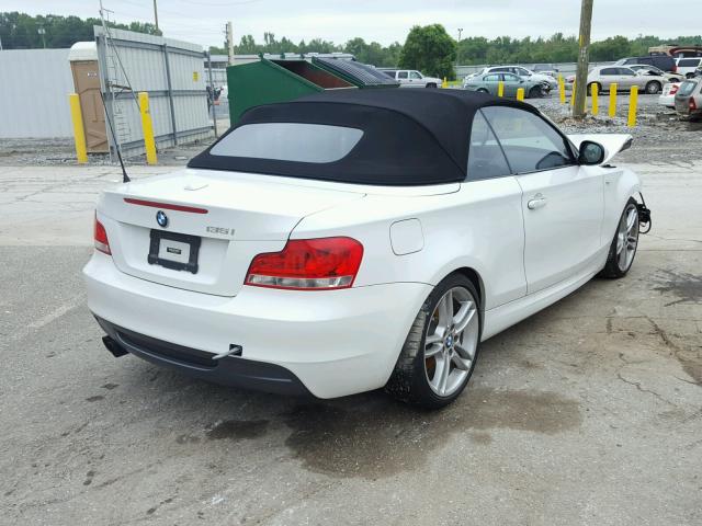 WBAUN7C51DVM27986 - 2013 BMW 135 I WHITE photo 4