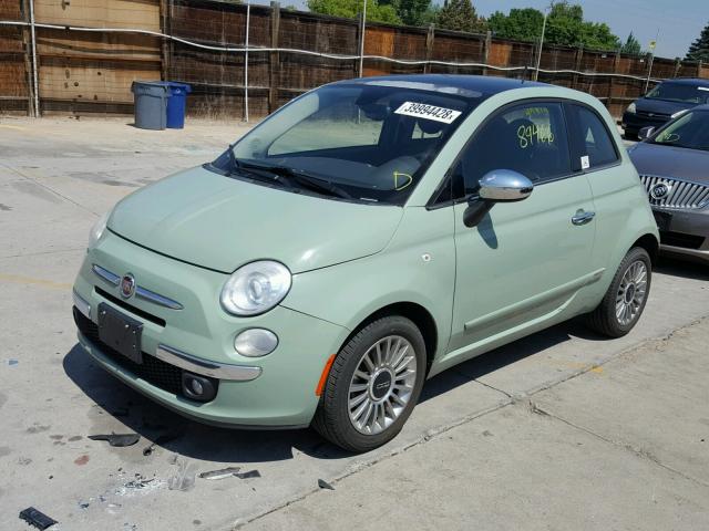 3C3CFFCR4CT153047 - 2012 FIAT 500 LOUNGE GREEN photo 2