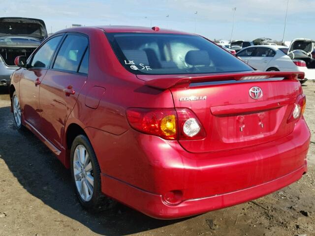 2T1BU4EE3AC444411 - 2010 TOYOTA COROLLA BA RED photo 3