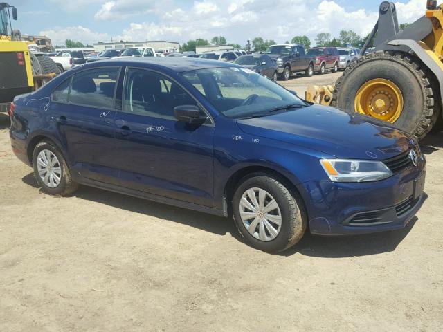 3VW1K7AJ8EM394427 - 2014 VOLKSWAGEN JETTA BASE BLUE photo 1