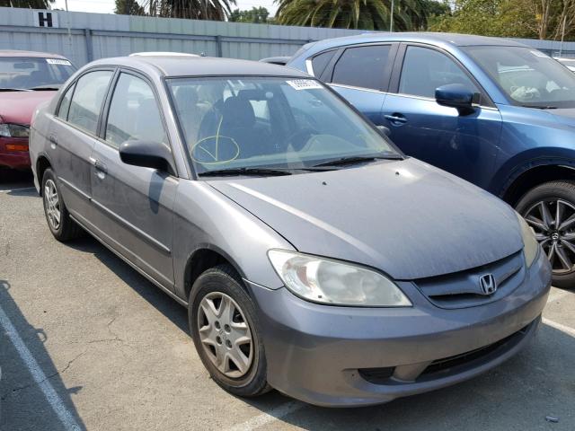 1HGES16335L024937 - 2005 HONDA CIVIC DX V GRAY photo 1