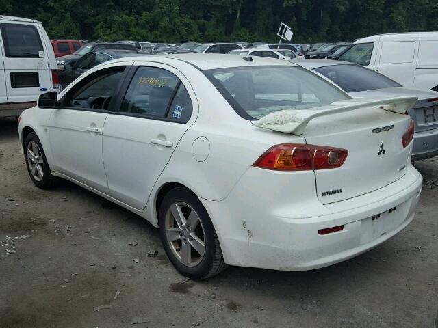 JA3AU26U68U010520 - 2008 MITSUBISHI LANCER ES WHITE photo 3