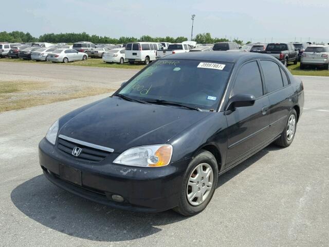 1HGES16581L032527 - 2001 HONDA CIVIC LX BLACK photo 2