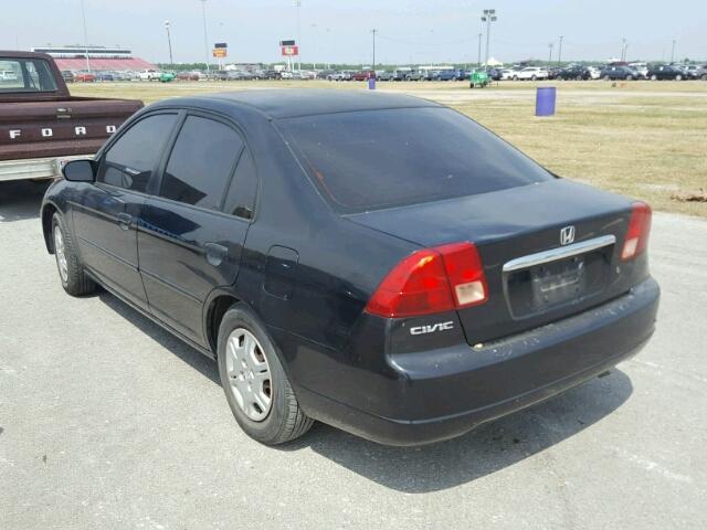 1HGES16581L032527 - 2001 HONDA CIVIC LX BLACK photo 3