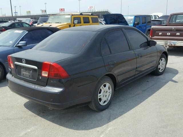 1HGES16581L032527 - 2001 HONDA CIVIC LX BLACK photo 4