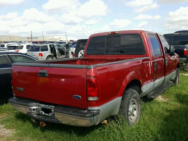 1FTNW20L52EC20699 - 2002 FORD F250 SUPER RED photo 4