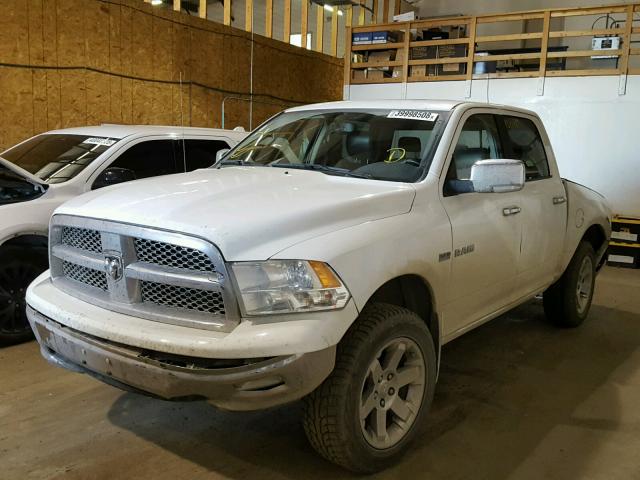 1D7RV1CT7AS212832 - 2010 DODGE RAM 1500 WHITE photo 2