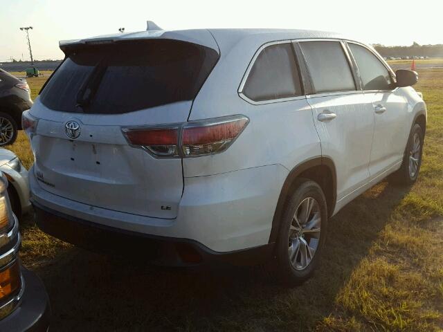 5TDZKRFH2FS042968 - 2015 TOYOTA HIGHLANDER WHITE photo 4