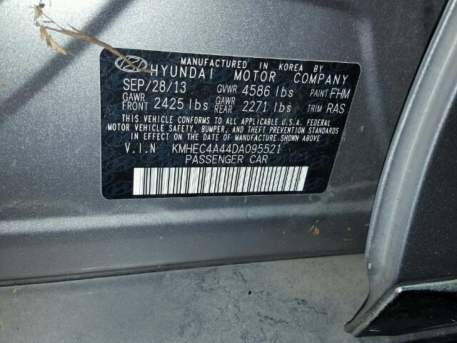 KMHEC4A44DA095521 - 2013 HYUNDAI SONATA HYB GRAY photo 10