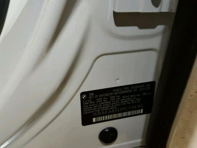 WBAKA83539CY34185 - 2009 BMW 750 I WHITE photo 10