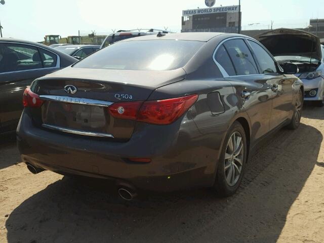 JN1BV7AP2FM342360 - 2015 INFINITI Q50 BROWN photo 4