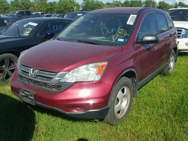 5J6RE3H39AL040323 - 2010 HONDA CR-V LX MAROON photo 2