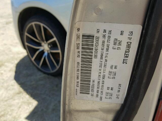 2B3KA53H18H201869 - 2008 DODGE CHARGER SILVER photo 10