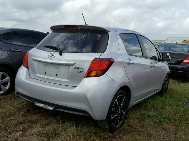 VNKKTUD3XFA022657 - 2015 TOYOTA YARIS GRAY photo 4