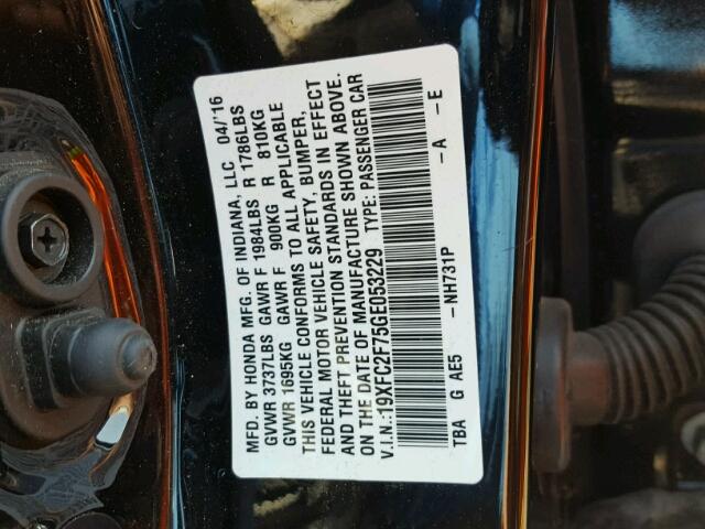 19XFC2F75GE053229 - 2016 HONDA CIVIC EX 黑色 照片 10