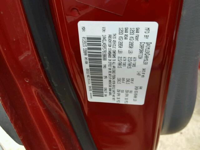 1A4GJ45R57B198688 - 2007 CHRYSLER TOWN & COU 栗色 照片 10