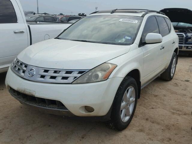 JN8AZ08T45W327499 - 2005 NISSAN MURANO WHITE photo 2