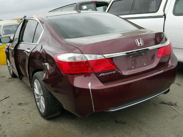 1HGCR2F80EA177663 - 2014 HONDA ACCORD EXL MAROON photo 3