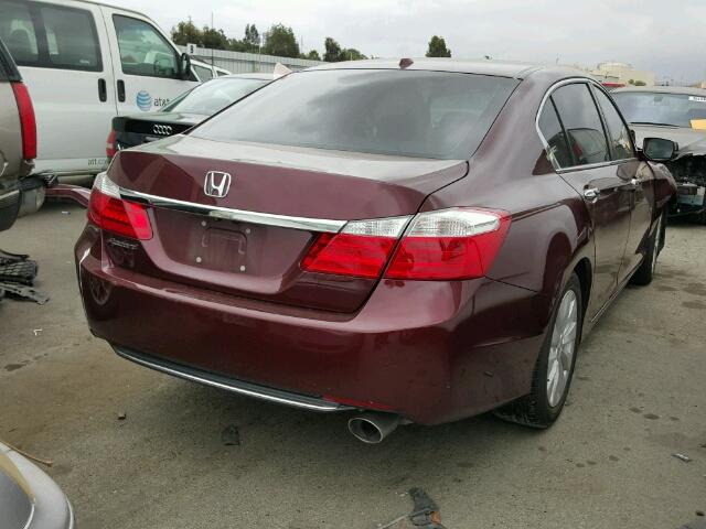 1HGCR2F80EA177663 - 2014 HONDA ACCORD EXL MAROON photo 4