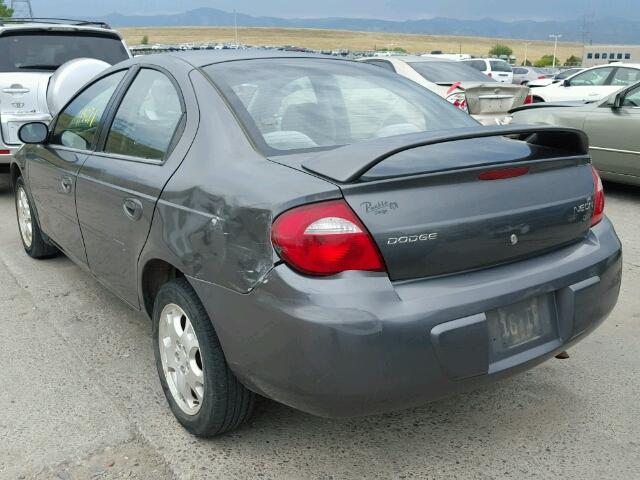 1B3ES56C94D601695 - 2004 DODGE NEON SXT SILVER photo 3