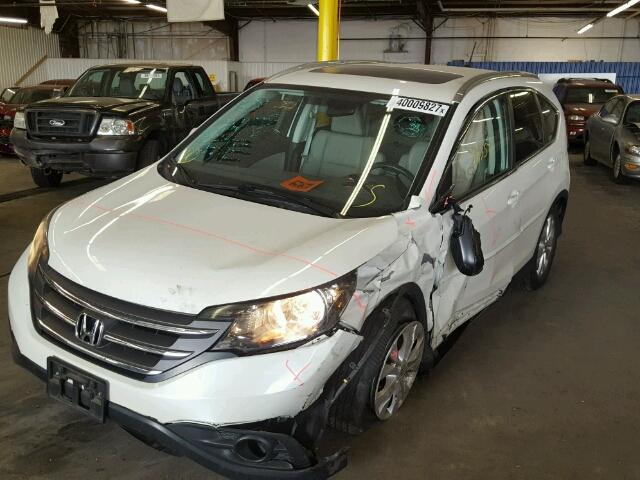 5J6RM4H79DL033145 - 2013 HONDA CR-V EXL WHITE photo 2