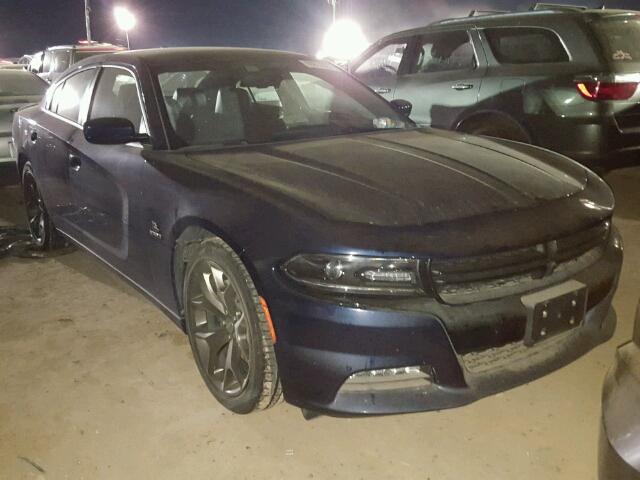 2C3CDXCT2FH784948 - 2015 DODGE CHARGER BLUE photo 1