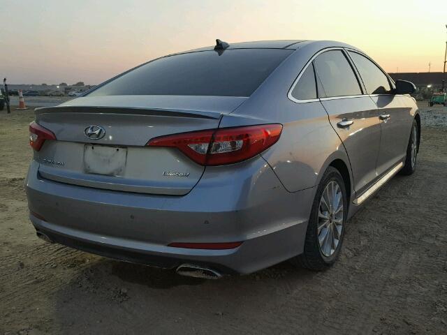 5NPE34AF5FH038259 - 2015 HYUNDAI SONATA SILVER photo 4