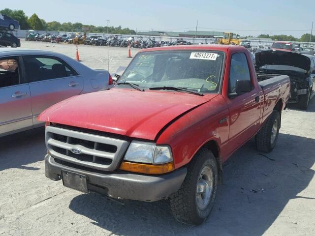 1FTYR10C8YPC13189 - 2000 FORD RANGER RED photo 2