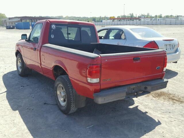 1FTYR10C8YPC13189 - 2000 FORD RANGER RED photo 3