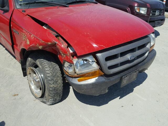 1FTYR10C8YPC13189 - 2000 FORD RANGER RED photo 9