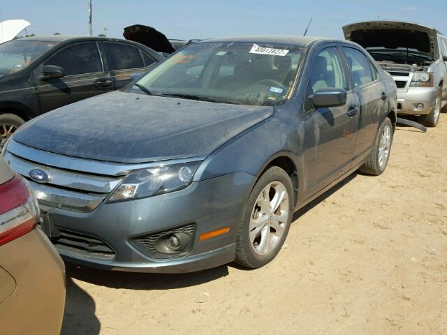 3FAHP0HA5CR258052 - 2012 FORD FUSION SE BLUE photo 2