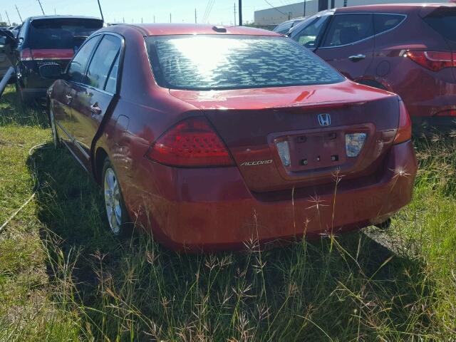 1HGCM56837A085546 - 2007 HONDA ACCORD EX RED photo 3