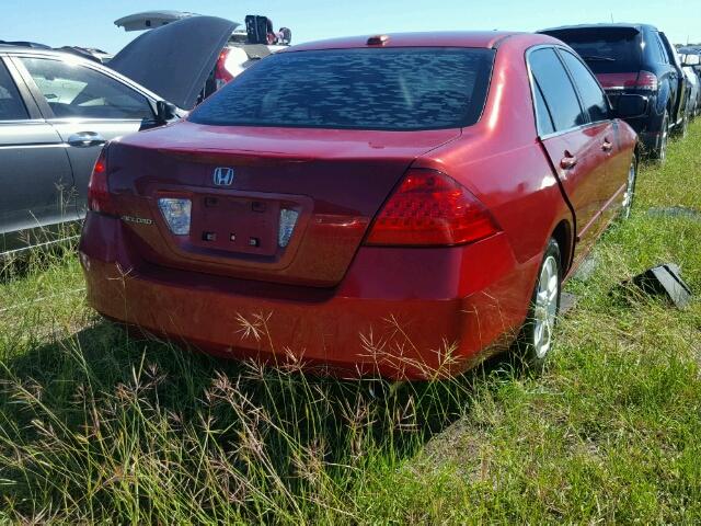 1HGCM56837A085546 - 2007 HONDA ACCORD EX RED photo 4