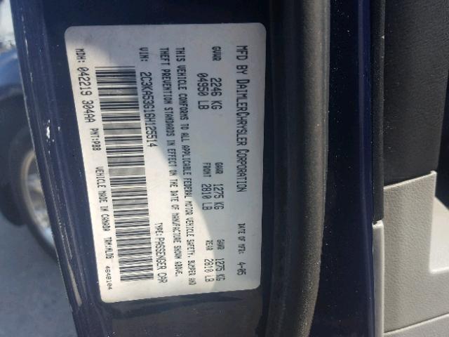 2C3KA53G16H125514 - 2006 CHRYSLER 300 BLUE photo 10