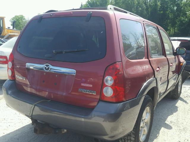 4F2YZ94115KM12214 - 2005 MAZDA TRIBUTE S RED photo 4