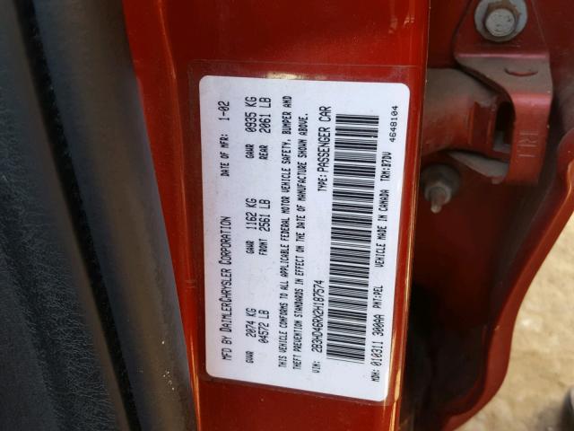 2B3HD46RX2H187574 - 2002 DODGE INTREPID S Qırmızı foto 10