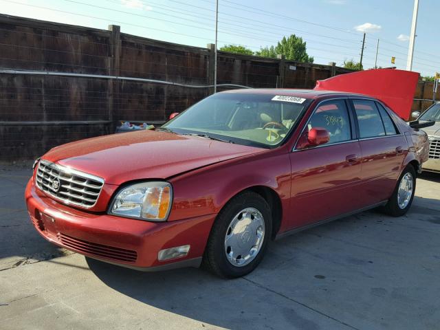 1G6KE57Y32U138696 - 2002 CADILLAC DEVILLE DH RED photo 2